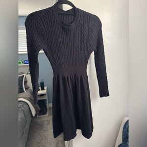 SHEIN Black Cable Knit Dress